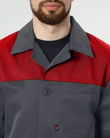 Халат ЛИГОР (т.серый/красный)