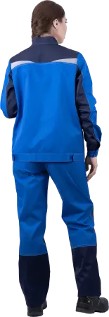 Костюм КМ-10 ЛЮКС жен. летний с БР (василек/т.синий)