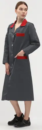 Халат ТЕХНОЛОГ женский (т.серый/красный)