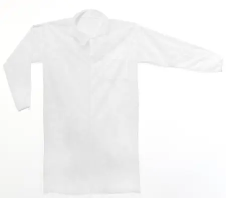 Халат процедурный STANDART ТМ KLEVER 20 г/м2 длина 110см на 3 кнопках (белый)