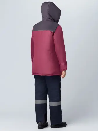 Куртка СНЕЖАНА зимняя женская (бордовый/т.серый)