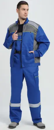 Костюм ПРАКТИК-2 СОП CH с ПК (васильковый/серый)