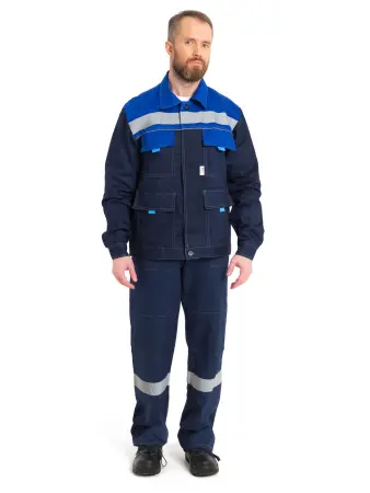 Костюм НОВА с СОП, тк. 260г/м, 80хл/20пэ, с БР (т. синий/василёк)