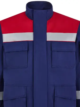 Костюм ЭНЕРГИЯ АРАМИД ЛАЙТ АЛ-2Л 15,1 кал/кв.см с ПК (т.синий/красный)