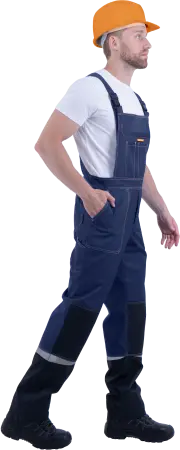 Костюм КМ-10 ЛЮКС с ПК (т.синий/оранжевый)