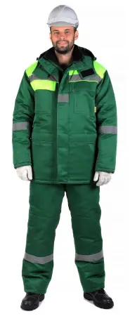 Куртка RONTA KR241 зимняя (т.зеленый/лаймовый)