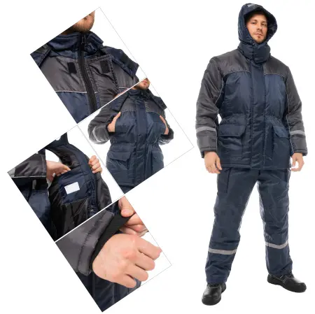 Костюм БАЛТИКА зимний с ПК (т.синий/серый)