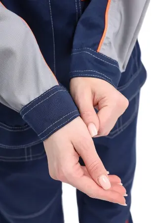 Костюм РОЛЬФ женский с БР (т.синий/св.серый/оранжевый)