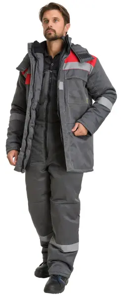 Костюм RONTA KS242 зимний с ПК (т.серый/красный) Костюм RONTA KS242 зимний с ПК (т.серый/красный)