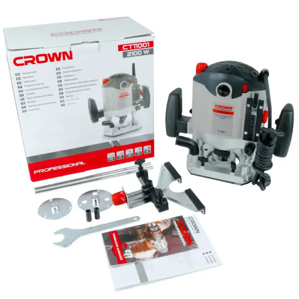 Фрезер CROWN CT11001 2100Вт раб.ход 60мм 23000об/мин Фрезер CROWN CT11001 2100Вт раб.ход 60мм 23000об/мин