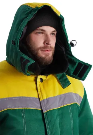 Костюм ВЬЮГА зимний с ПК (т.зелёный/жёлтый)