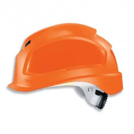 Каска защитная UVEX ФЕОС B-S-WR укороченный козырек с храповиком (оранжевый)