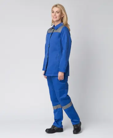 Костюм ВЕСНА-1 СОП NEW женский с БР (васильковый/серый)