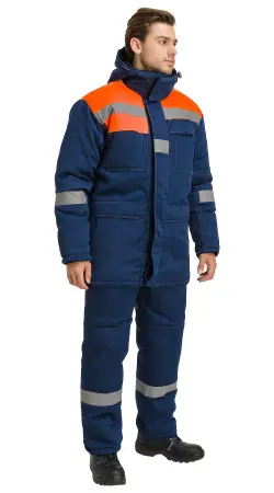 Костюм RONTA KS241 зимний с ПК (т.синий/оранжевый)