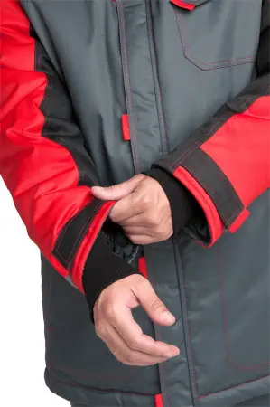 Костюм КМ-10 ЛЮКС зимний c ПК (серый/красный)