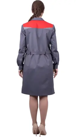 Халат RONTA HL8 женский (т.серый/красный)