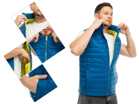 Жилет J-01 зимний (васильковый/лимонный)