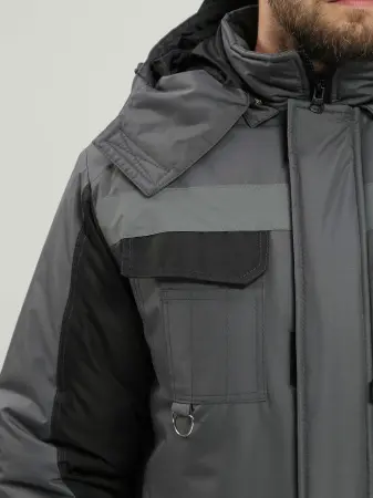 Костюм ВЕКТРОН-2 СОП зимний с ПК (т.серый/черный)