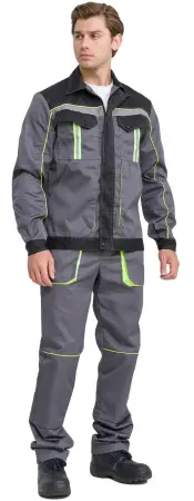 Костюм RONTA KS818 с ПК (т.серый/черный/лайм)