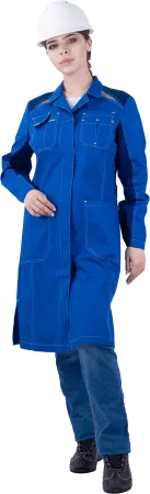 Халат ТУРБО SAFETY женский (василек/синий) Халат ТУРБО SAFETY женский (василек/синий)