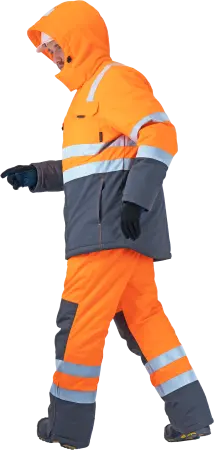 Костюм РЕФЛЕКТ-2 зимний с ПК (оранжевый/серый)