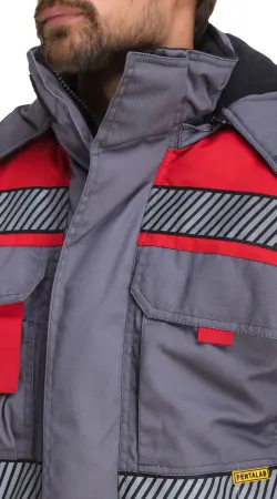 Куртка RONTA KR585 зимняя с СОП (т.серый/красный/черный)