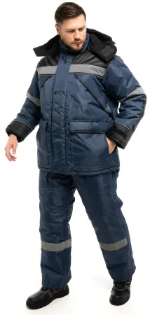 Костюм ПАМИР(ЭЛЬБРУС) зимний с СОП с ПК (т.синий/черный)