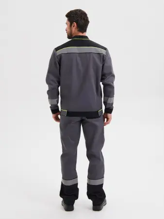 Костюм СИСТЕМА с БР (т.серый/черный/лимонный)