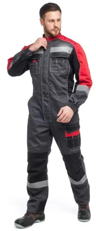 Комбинезон ФОРМУЛА с СОП (т.серый/красный/черный)