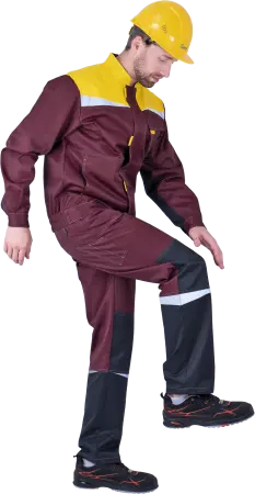 Костюм КМ-10 ЛЮКС с ПК (бордовый/желтый/черный)