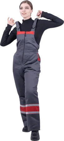 Костюм АНГАРА женский зимний с ПК (серый/красный)