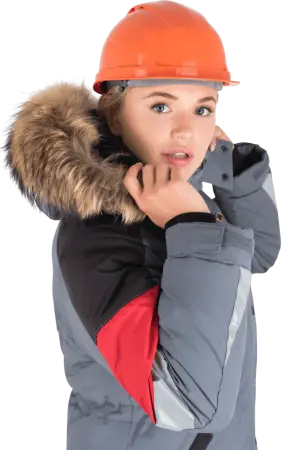 Куртка ХАЙ-ТЕК женская зимняя (серый/красный/черный)