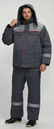 Костюм ФАВОРИТ-2 NEW зимний с ПК (т.серый/св.серый)