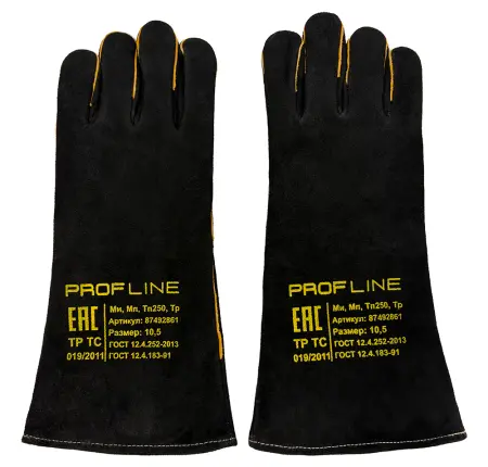 Краги PROFLINE LEADER спилковые (черный) ОТГРУЗКА КРАТНО 12 ПАР