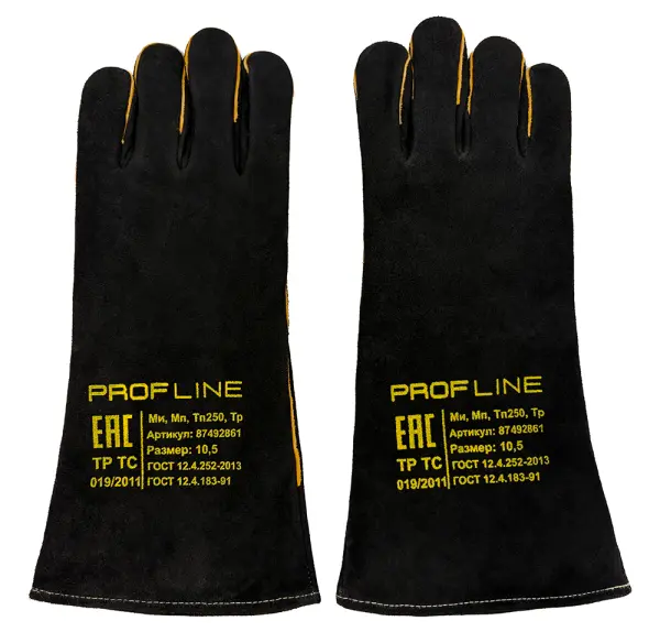 Краги PROFLINE LEADER спилковые (черный) ОТГРУЗКА КРАТНО 12 ПАР