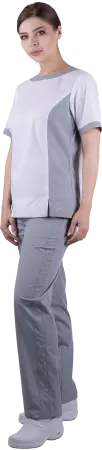 Костюм ГРАЦИЯ женский с БР (серый/белый) женские медицинские