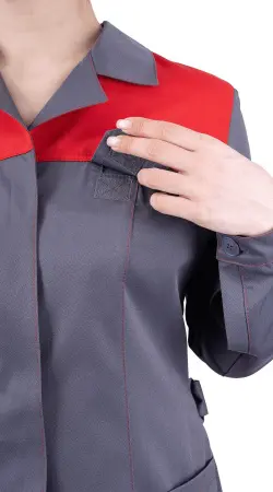 Халат RONTA HL8 женский (т.серый/красный)