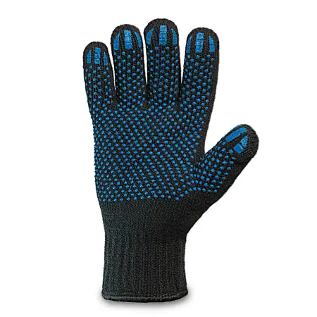 Перчатки полушерстяные двойные с ПВХ Точка 7.5 класс (черный)