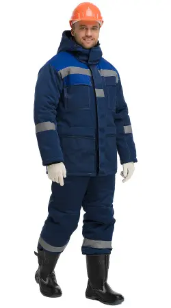 Костюм RONTA KS242 зимний с ПК (т.синий/васильковый)