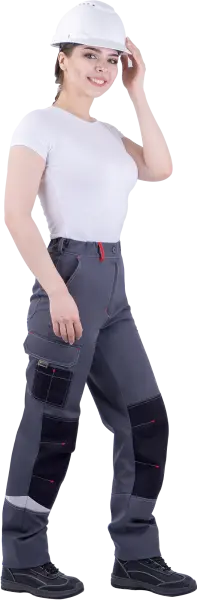 Брюки ТУРБО SAFETY женские (серый/чёрный/красный) Брюки ТУРБО SAFETY женские (серый/чёрный/красный)