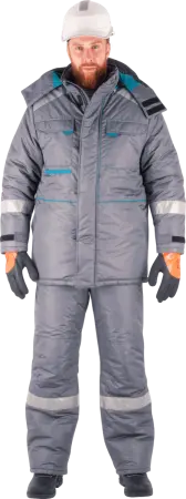 Костюм ГАЛАКТИКА зимний с ПК (серый/бирюзовый)