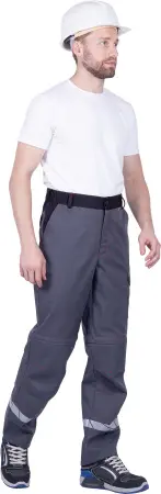 Брюки ХАЙ-ТЕК SAFETY (серый/чёрный/красный)