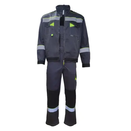 Костюм КОРВЕТ КОТТОН КП2 с КП (т.серый/черный/лимон)