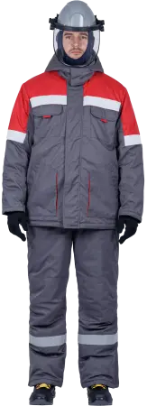 Костюм ЭЛЕКТРОСТОП ТЕРМО ЗЭТВ 62.5 зимний с БР (серый/красный)