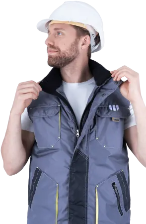 Жилет ЭДВАНС зимний (серый/т.серый/лимонный)