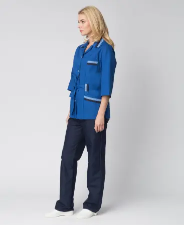 Костюм ЛИРА женский с БР (васильковый/т.синий)