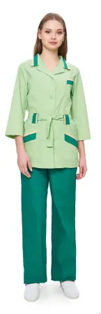 Костюм КАПЕЛЬ женский с БР (т.зеленый/салатовый/бежевый)