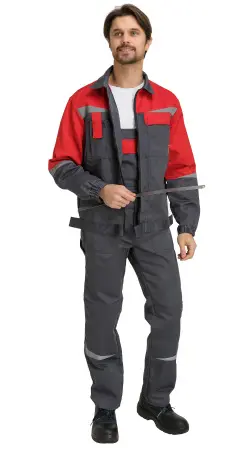 Костюм RONTA KS591 с ПК (т.серый/красный)