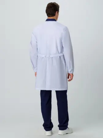 Халат СИМПЛ-001 MEDLINE (белый/т.синий) мужские медицинские