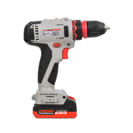 Аккумуляторный шуруповерт CROWN CT21081HQ-2 BMC 12В Li-ion 2х2,0Ач 380/1260об/мин